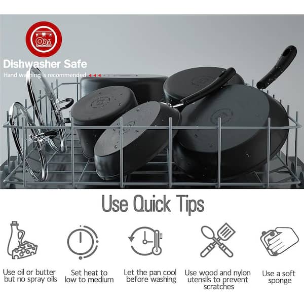 Cook N Home 12 in. Hard Anodized Nonstick Aluminum Saute Frying Pan with Lid  02658 - The Home Depot