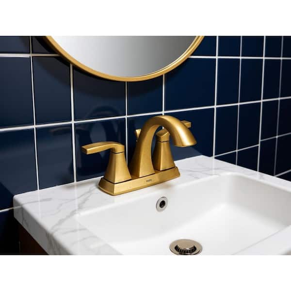 MOEN Voss 4 in. Centerset 2-Handle Bathroom Faucet in Brushed Gold