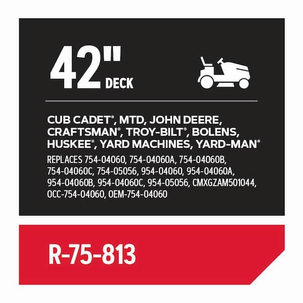 Replacement Belt 1/2 in. x 96-5/8 in. for 42 in. Deck Riding Mowers, Fits Cub Cadet, MTD, John Deere and more (R-75-813)