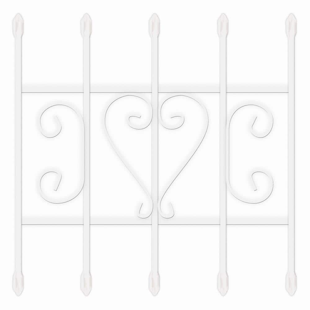 Unique Home Designs 24 In X 24 In Su Casa White 5 Bar Window Guard   Powder Coat White Unique Home Designs Window Security Bars Iwg0200wht2424 64 1000 