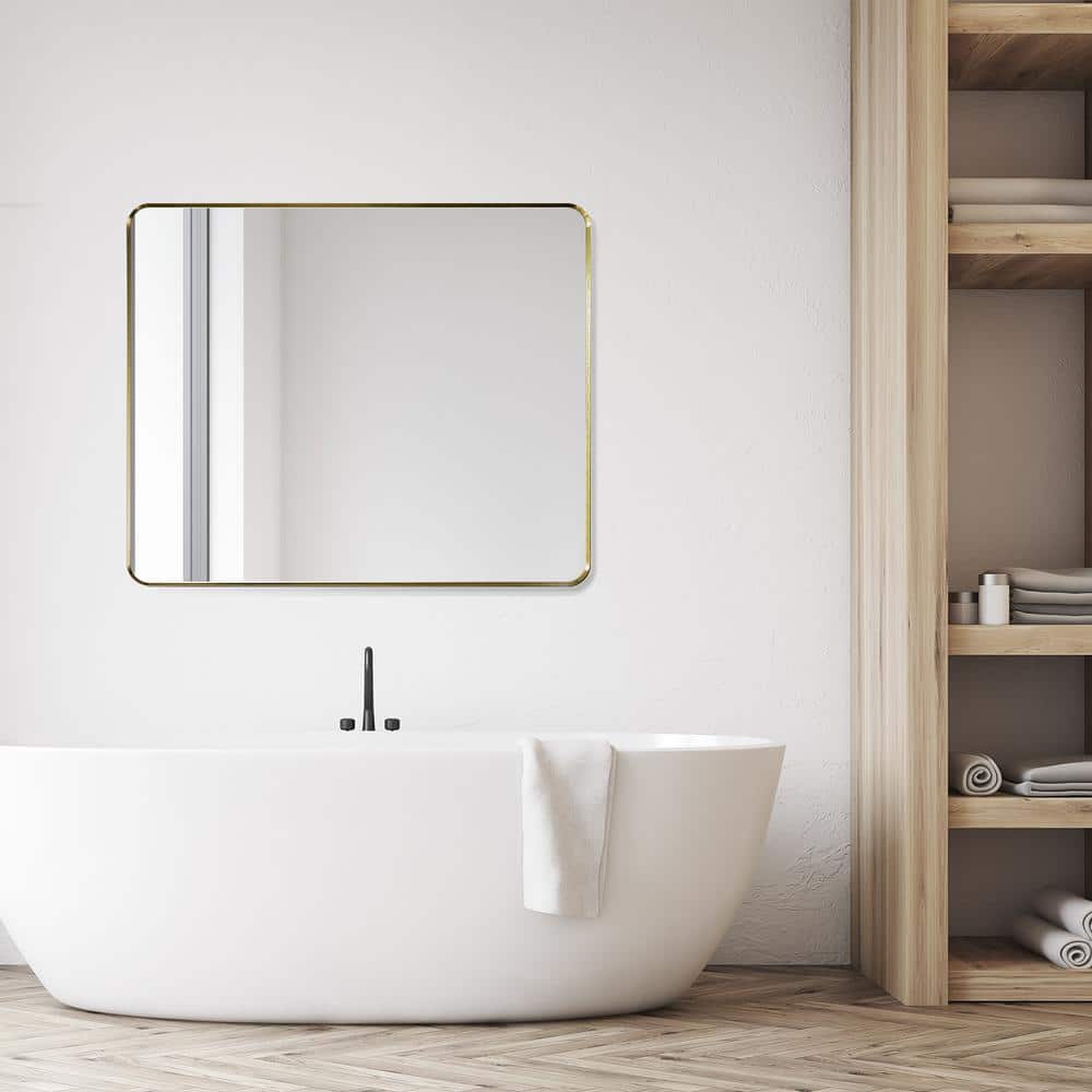 Nettuno 36" Gold and Silver Rectangular Bathroom Vanity Mirror