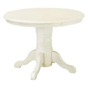 42 in. Round White Dining Table