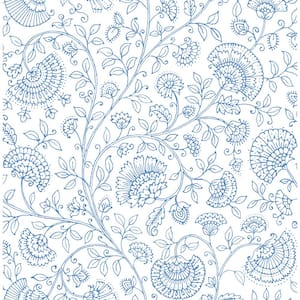Blue Bell Paisley Trail Bohemian Peel and Stick Wallpaper 30.75 sq. ft.