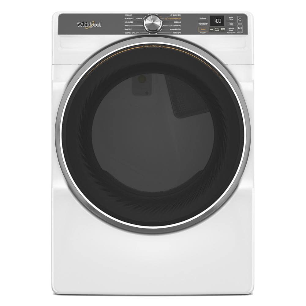 Whirlpool 7.4 cu. ft. vented Front Load Electric Dryer in White with Steam Capabilities