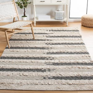 Natura Beige/Gray 6 ft. x 9 ft. Distressed Striped Area Rug