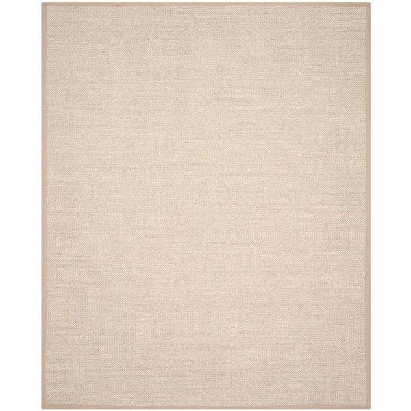 SAFAVIEH Natural Fiber Marble/Linen 8 ft. x 10 ft. Border Area Rug