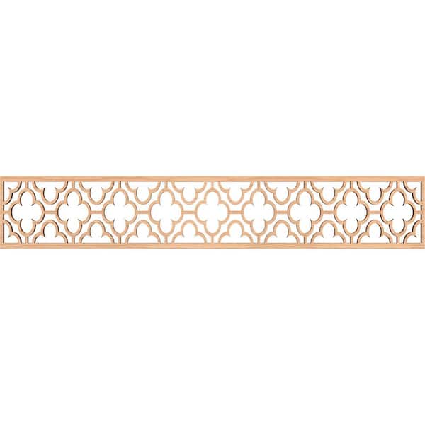 Ekena Millwork Chicago Fretwork 0.375 in. D x 46.625 in. W x 8 in. L Hickory Wood Panel Moulding