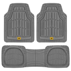 FlexTough 3-Pieces 26 in. x 20 in. Gray Deep Dish Trimmable Car Floor Mats
