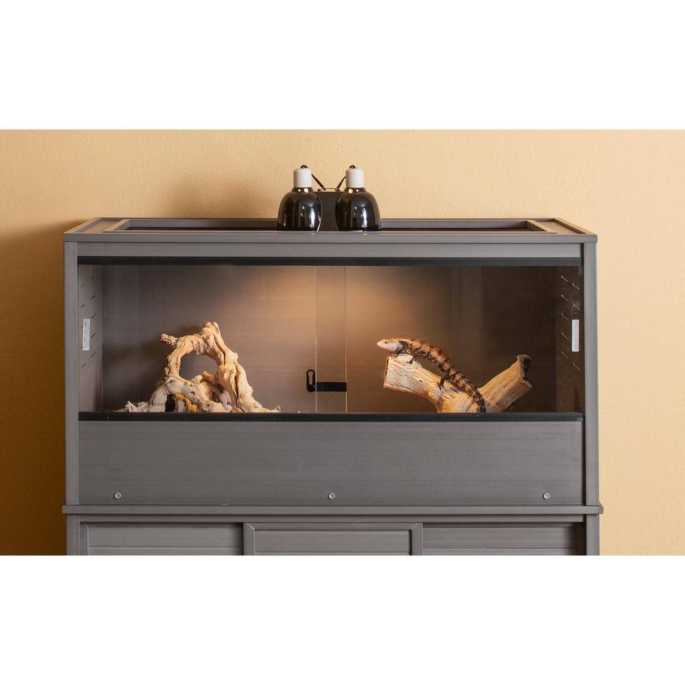 New Age Pet® ECOFLEX® 48 in. Mojave Reptile Terrarium Lounge - Durable Composite Habitat with Ventilated Side Panels, Removable Sliding Glass Doors and Mesh Screen Top for UV/Heat Lamp Setup