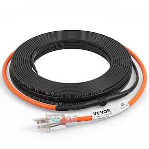 60 ft. Pipe Heat Cable 5W/ft. Self-Regulating Heat Tape IP68 110Volt with Build-in Thermostat for PVC Metal Plastic Hose