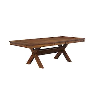 Apollo Walnut Wood Material 42 in. width Trestle type Dining Table with 8-seats