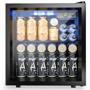 17 in Single Zone 48 Can Beverage and Wine Cooler in Stainless Steel, Black