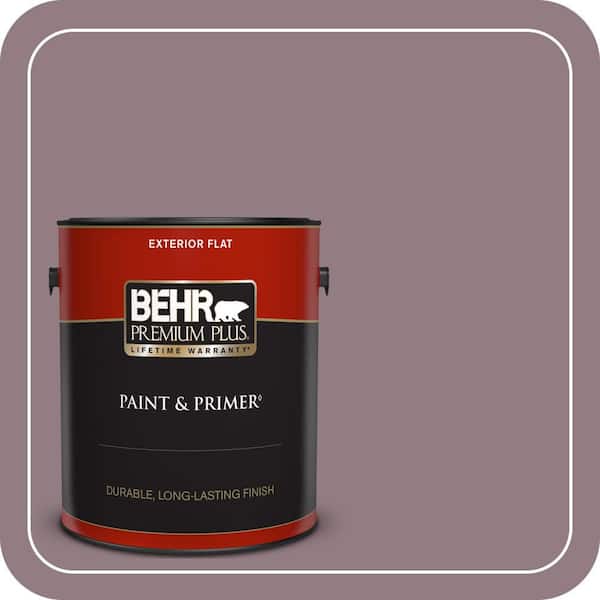 BEHR PREMIUM PLUS 1 gal. #100F-5 Gypsy Magic Flat Exterior Paint & Primer