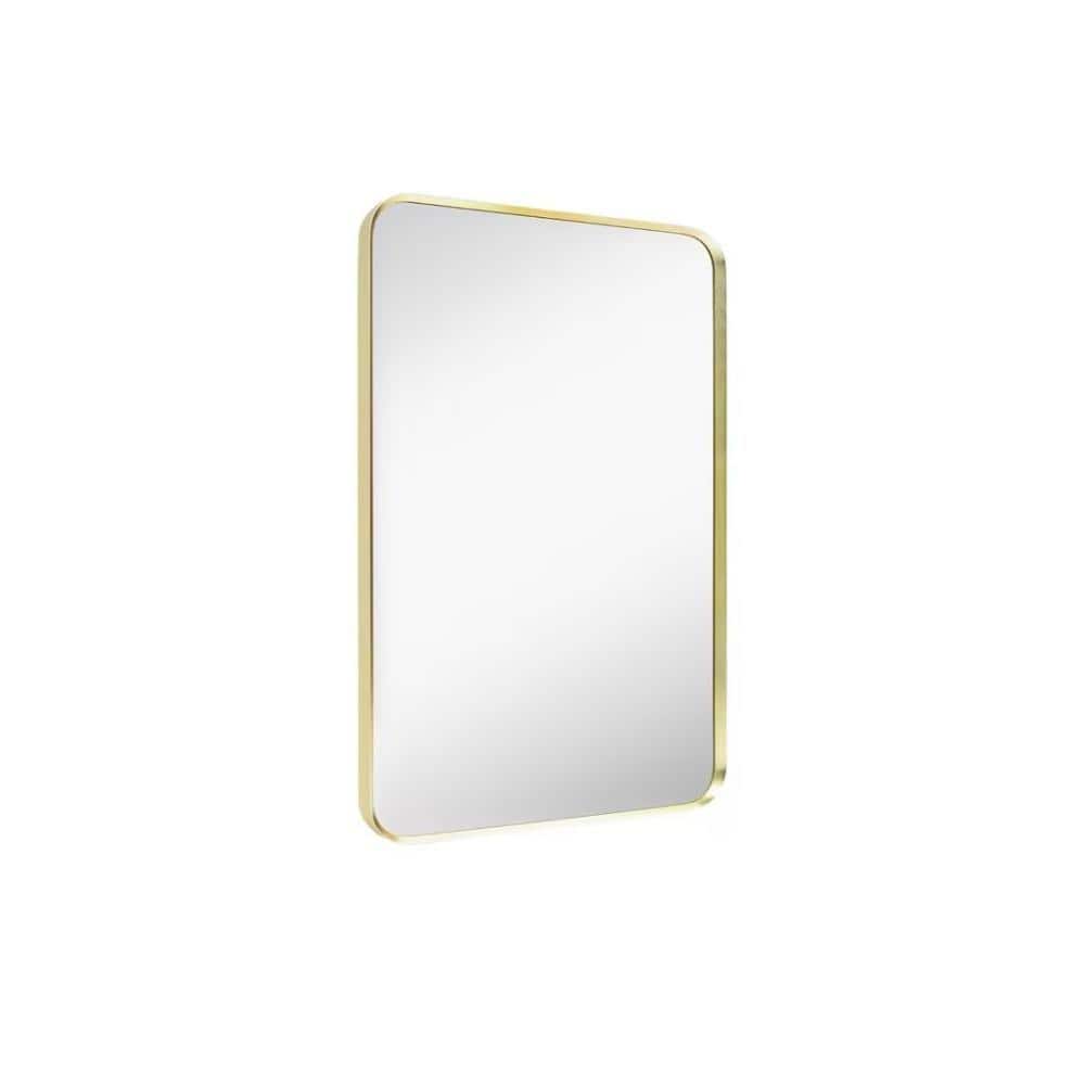 "30"" W x 40"" H Aluminum Framed Rectangular Wall Mirror Bathroom Vanity Mirror in Gold" price history on PriceWatchPro