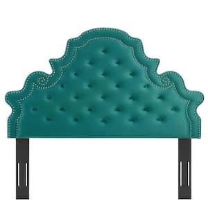 Diana Tufted Performance Velvet Twin. Headboard in Teal