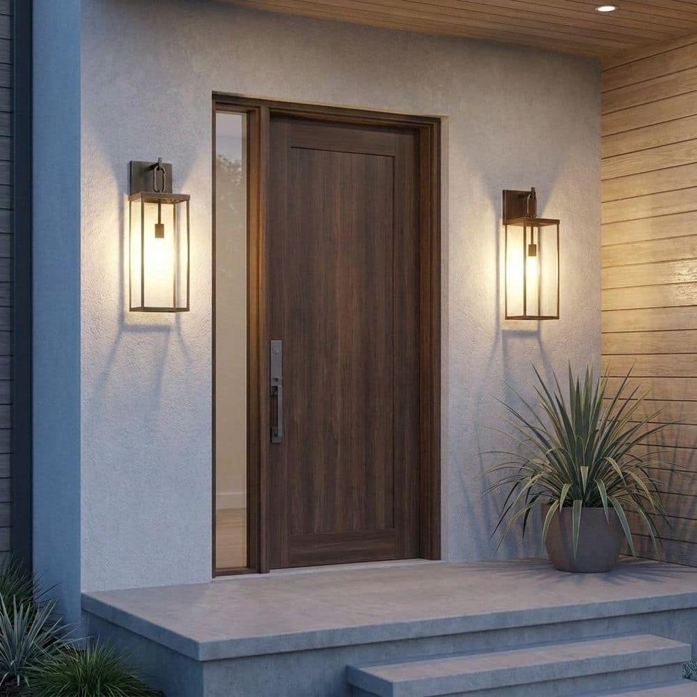 Rox 8 in. W 1-Light Antique Bronze Large Hardwired Outdoor Wall Lantern Sconce with Clear Glass and No Bulb Included price history on PriceWatchPro