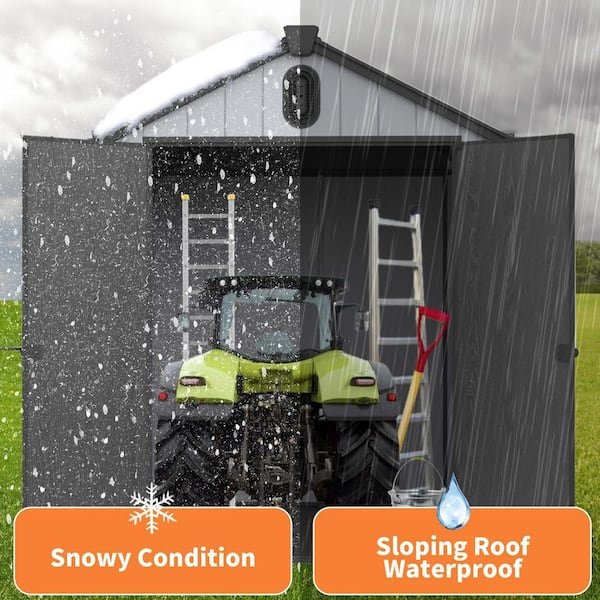 ToolCat 6 ft. W x 8 ft. D Plastic Storage Shed Outdoor Big Tool