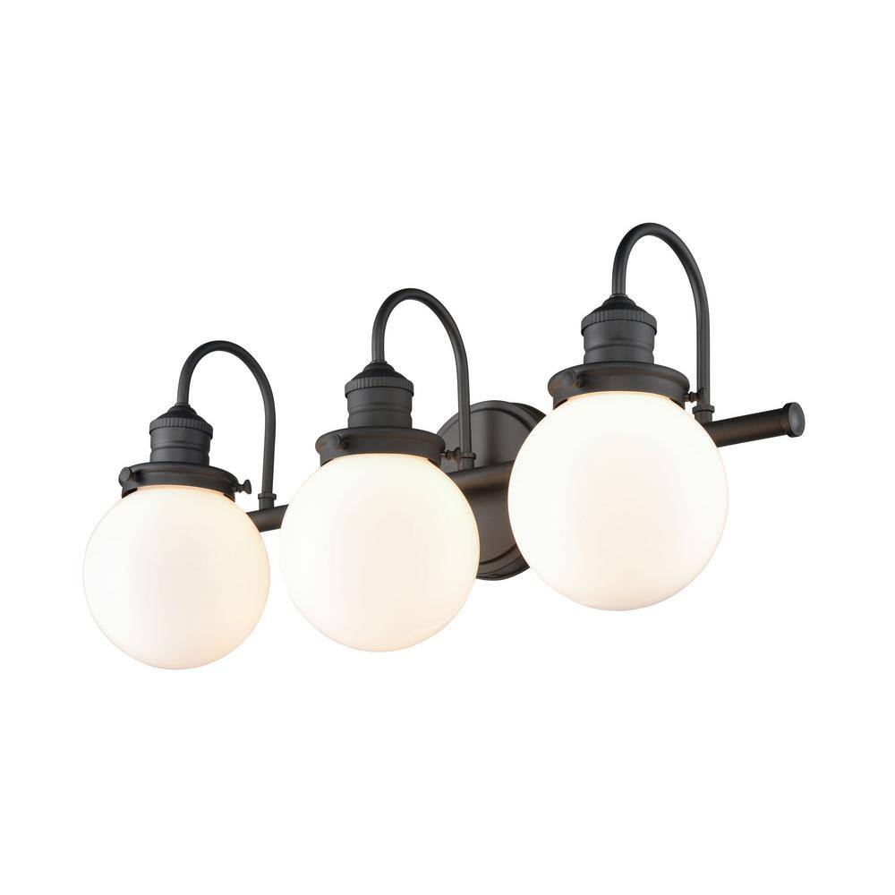 Ella Matte Black 3-Light Industrial Vanity Fixture