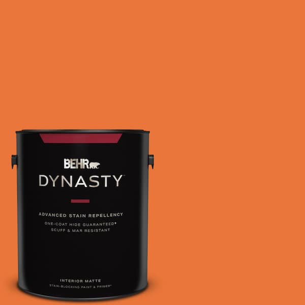 BEHR DYNASTY 1 gal. Home Decorators Collection #HDC-MD-27 Tart Orange Matte Interior Stain-Blocking Paint & Primer