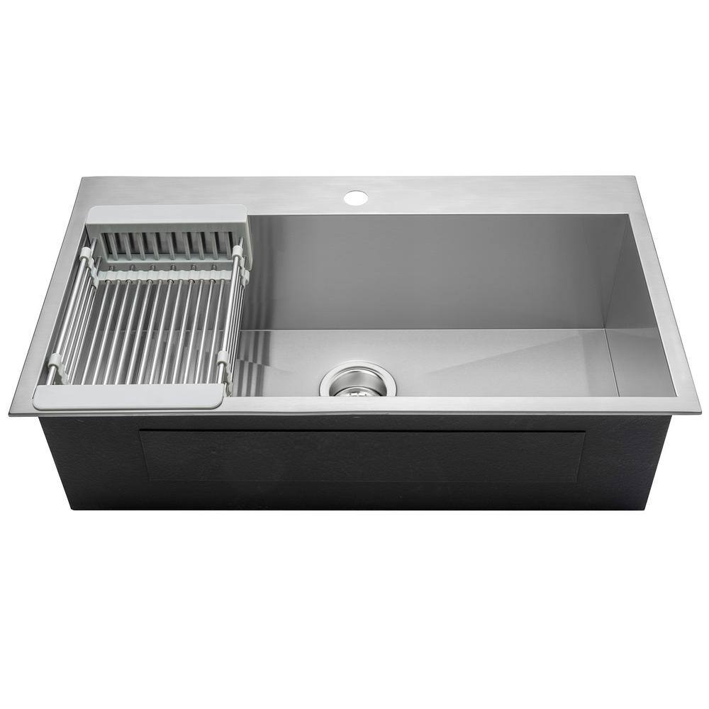 30" L x 18" W Drop-In Kitchen Sink with Faucet
