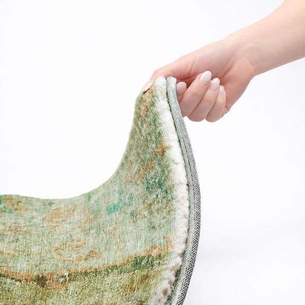 Dream Shag Premium Machine Washable Abstract ADS605 Green 9 ft. x 12 ft. Area Rug