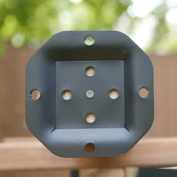 Nuvo Iron 5.25-in x 5.25-in Black Powder Coated Steel Post Connector