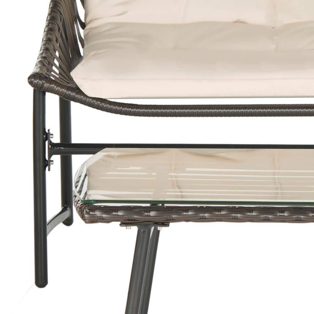 Berkane Beige and Brown Wicker 4-Piece Patio Conversation Set