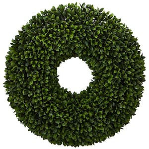 24 in. Indoor Boxwood Artificial Wreath