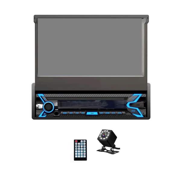 Single Din Car Stereo 7 in. Flip Out Touchscreen Radio Compatible with Apple Carplay and Android Auto Bluetooth