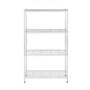 Amucolo Silver 3-Tier Steel Wire Shelving Unit with Wheels (23.82 in. W x 21.7 in. H x 11.8 in. D)