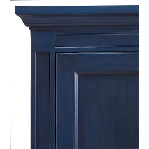 ZNTS 35'' x 28'' Royal Blue Wall Mounted Bathroom Storage Cabinet