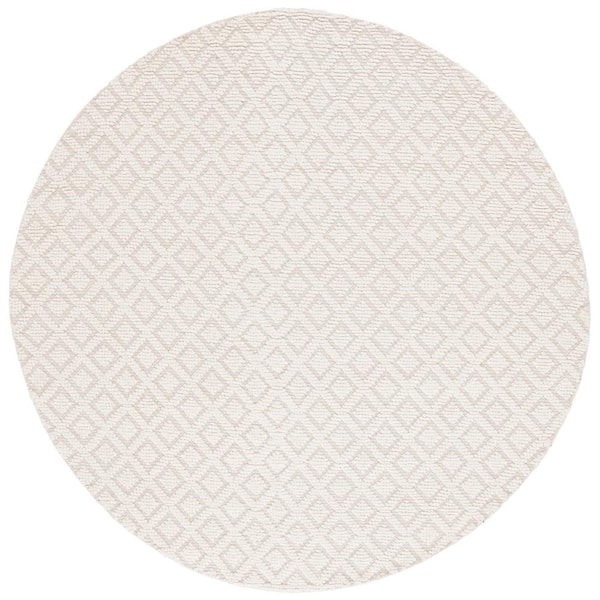 SAFAVIEH Martha Stewart Ivory 6 ft. x 6 ft. Diamond High-Low Round Area Rug