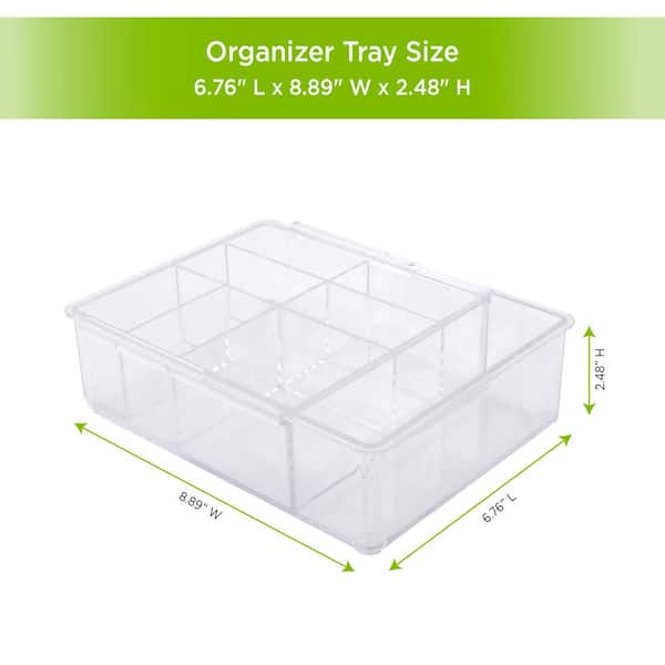 Adjustable Fridge Drawer Organizer - Clear Storage Box, Removable