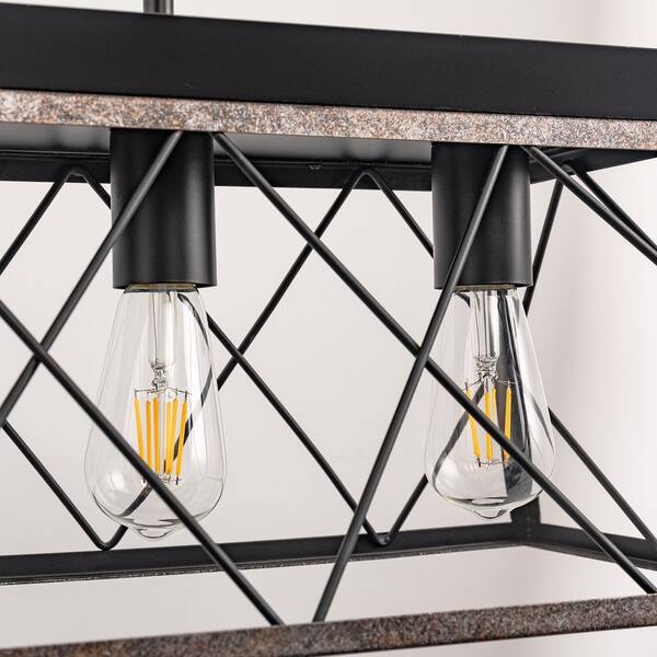 ヤンヤンつけ YANSUN 1-Light Industrial Farmhouse Matte Black Hanging