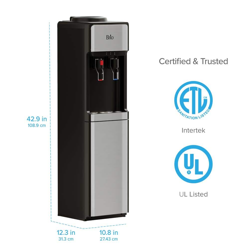 Brio Slimline Black and Stainless Steel Top-Load Water Dispenser