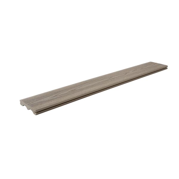 1x6-20' Good Life Escapes Composite Deck Board-Cabana Woodgrain Embossed Grooved Edge (Actual Size: 0.93"x5. 25
