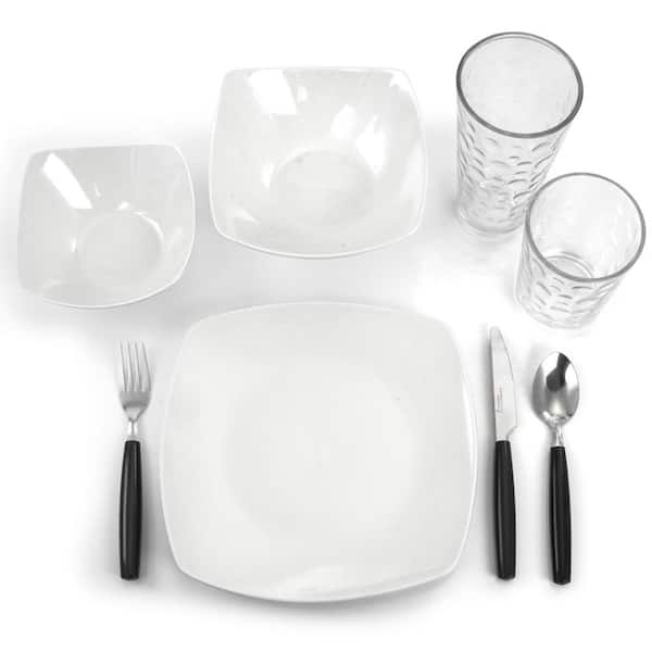 Gibson Home 48-Piece White Kitchen Basic Essentials Dinnerware Set