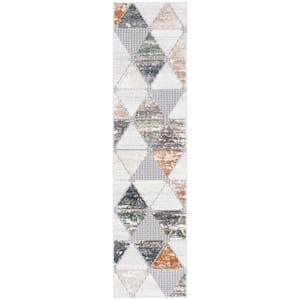 Alenia Gray/Beige 2 ft. x 8 ft. Mosaic Triangle Runner Rug