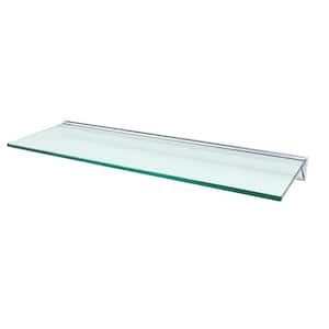 Glacier Opaque Glass Shelf with Silver Bracket Shelf Kit (Price Varies By Size)