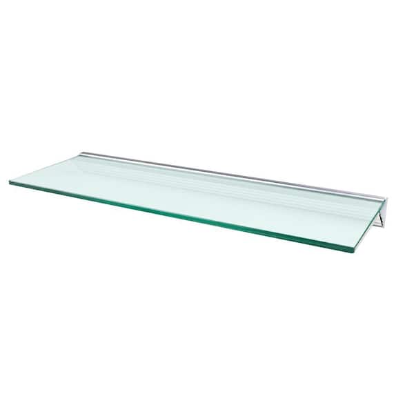 Wallscapes Glacier Opaque Glass Shelf with Silver Bracket Shelf Kit (Price Varies By Size)