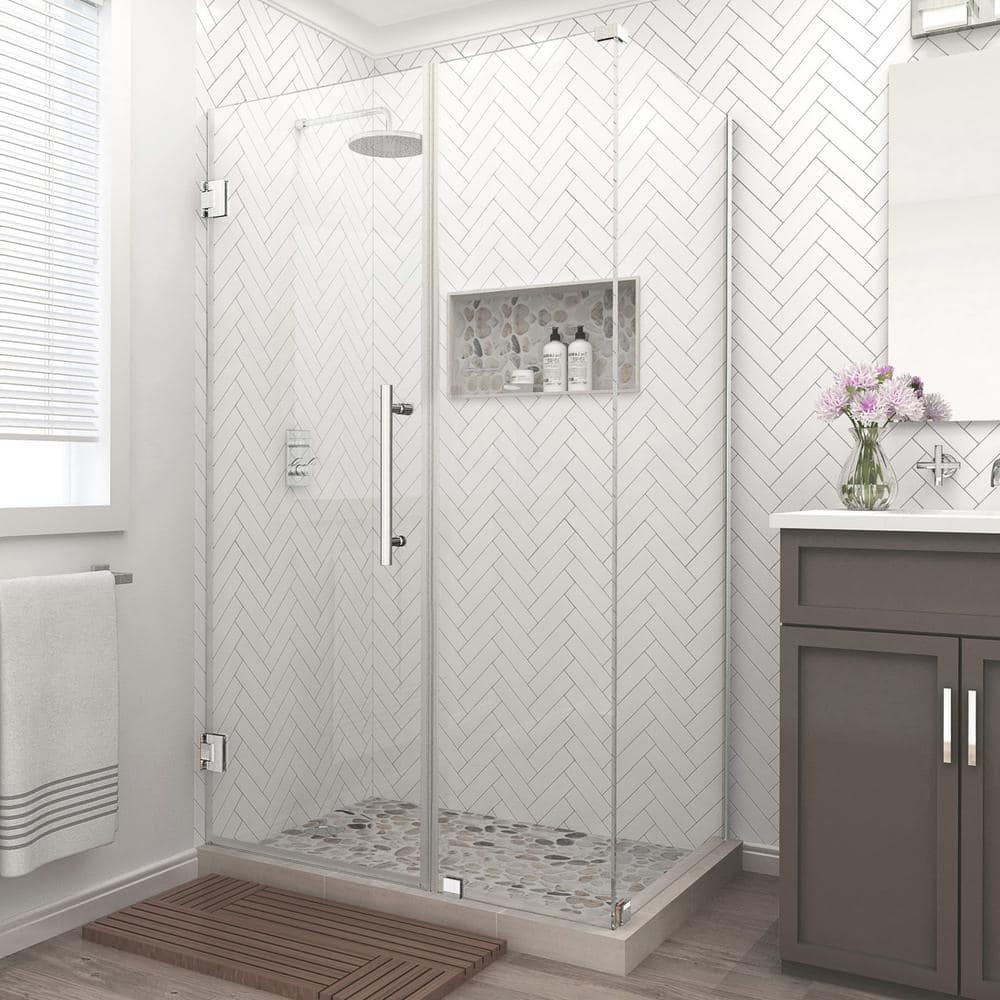 Bromley 72" Frameless Stainless Steel Clear Glass Shower Enclosure