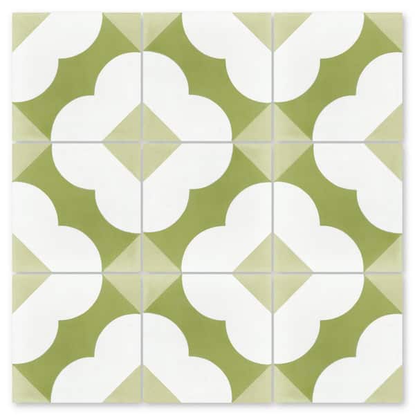 Katie Fresco 8 in. x 8 in. Cement Handmade Floor and Wall Tile (Box of 8/3.45 sq. ft. )