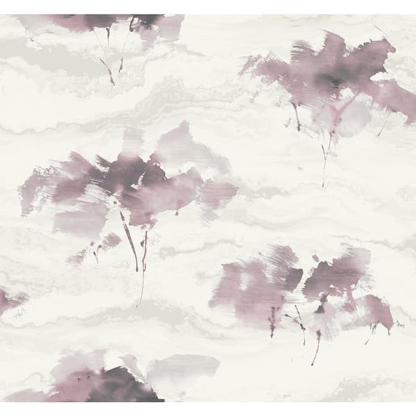 Seabrook Designs Brushstroke Trees Metallic Mauve, Ebony, and Pearl Paper Strippable Roll (Covers 60.75 sq. ft.)