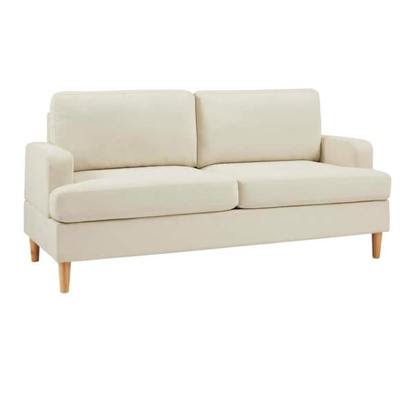 Stylewell Winnick 73 6 In Modern Scandinavian Square Arm Fabric Sofa Oyster Beige 133a011oys The