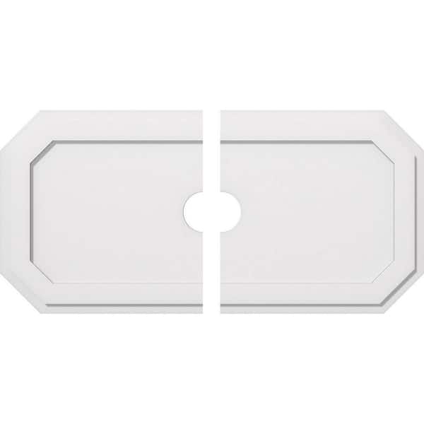 Ekena Millwork 40 in. W x 20 in. H x 4 in. ID x 1 in. P Emerald Architectural Grade PVC Contemporary Ceiling Medallion (2-Piece)