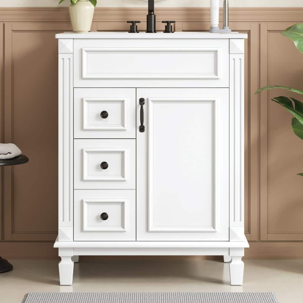 "24"" Modern Small Vanity Sink Cabinet, 2 Drawers & Adjustable Storage Shelf" price history on PriceWatchPro