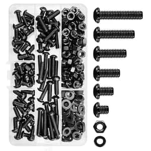 Grade 10.9 Carbon Steel M6 Button Head Socket Cap Hex Spanner Drive Assorted Screws Bolts and Nuts Kit (240-Pack)