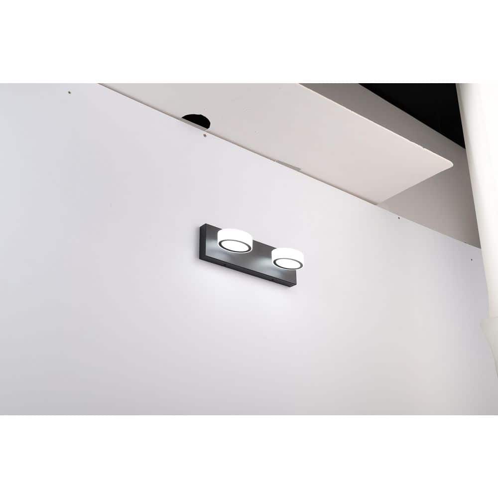 14.96 in. 4-Light Black LED Vanity Light, Dimmable 5500K Daylight and 270° Rotatable Lamphead price history on PriceWatchPro