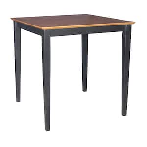 Black and Cherry Solid Wood Counter Height Table