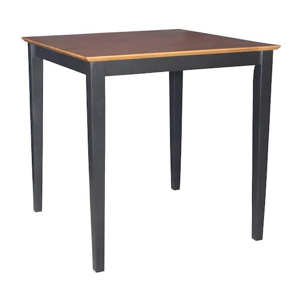 International Concepts Black and Cherry Solid Wood Counter Height Table